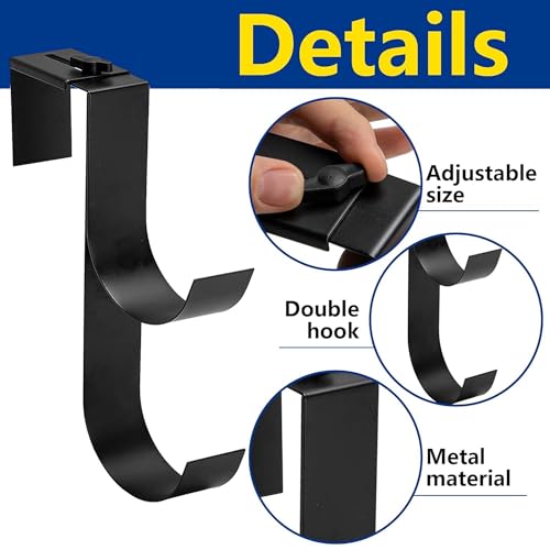 codree 2 Pcs Adjustable Pool Fence Hooks for Pool Equipment, Black Heavy Duty Fence Hooks for Pool Poles, Slipe-on Fence Hanger for Pool Hose Pool Skimmer, Fits 1.4 Inch to 3 Inch Railing by codree - Used condition - Image 3