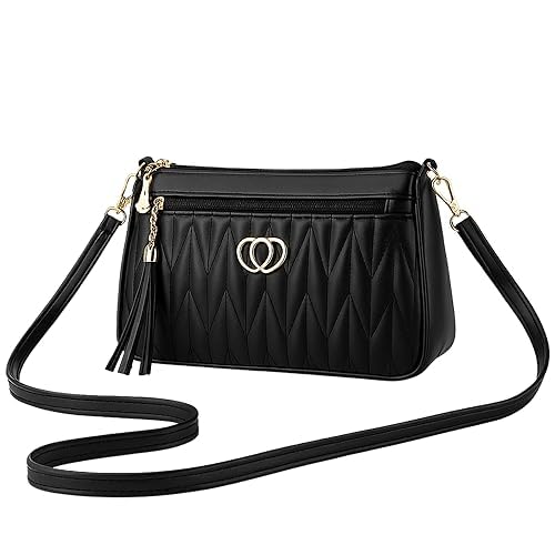 Image of Black Sling Bags for Women with with a Chic Tassel Charm