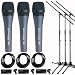 Sennheiser 3x e 835 Wired Cardioid Handheld Dynamic Lead Vocal Stage Microphone - With 3x Pyle PPMCL15 15ft Symmetric Microphone Cable XLR Female to XLR Male, 3x Samson MK10 Lightweight Boom Mic Stand