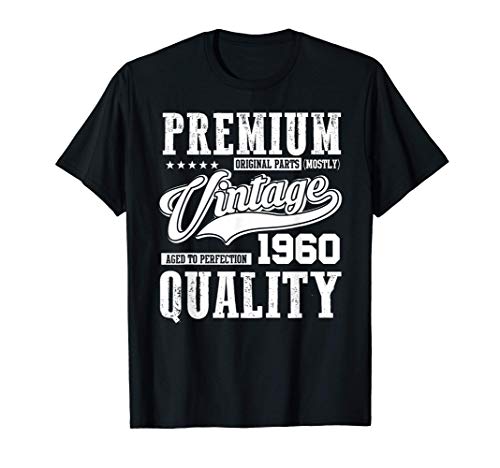 Premium Vintage Style Born In 1960 Birthday Gift Camiseta
