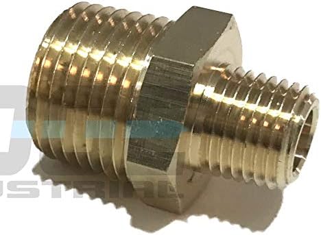 Miniatura 2 de Boquilla hexagonal reductora de latón 12 "x 14" macho NPT MNPT combustibleaireaguaaceitegas WOG (cantidad 05)