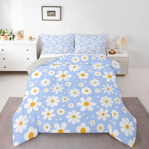 Image of Daisy Flower Groovy Comforter Set Toddler Size Kids Boys Girls Bedding