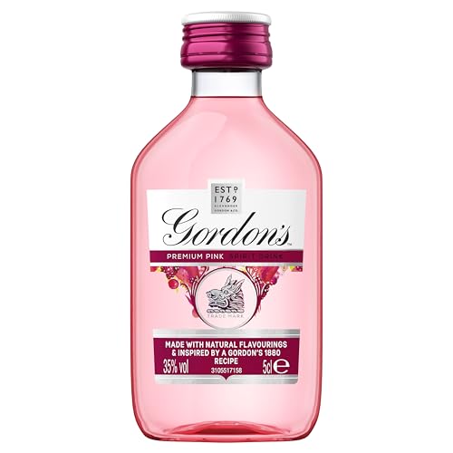 Gordon's Premium Pink Gin Based Flavoured Spirit Drink | 35% vol | 12x5cl Multipack | Juniper Taste with Flavours of Raspberry | Strawberry & Redcurrant | Light & Refreshing Flavoured Gin
