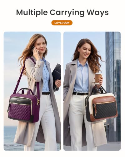 LOVEVOOK Laptop Briefcase for Women, Computer Messenger Shoulder Bags — view 2