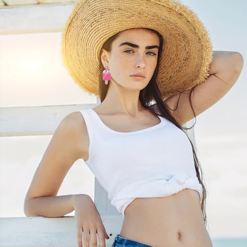 Beaded Dangle Earrings Summer Earrings Handmade Bead Ice Cream Earrings Bohemia Statement Drop Earrings Summer Decoration Beach Errings Hawaii Holiday Fashion Jewelry Gift4