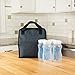 Dr. Brown’s Fold & Freeze Bottle Tote, Breastfeeding Essential Cooler Bag, 6 Baby Bottles Milk Storage - Black