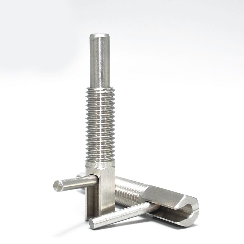 2Pcs Retractable Indexing Plunger Pin, Stainless Steel Spring Pin Spring Loaded Latch Spring Plunger Safety Pin Spring Latch Telescopic Locking Pin Spring Lock with L Handle (M8)