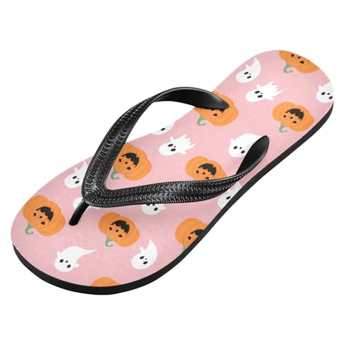 Burbuja Cartoon Ghosts Pumpkins Flip Flops for Women Men, Soft Thong Sandals Rubber Slippers for Pool Beach Essentials2