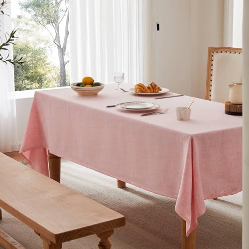 YZJZEDS Farmhouse Linen Square Tablecloth, Pink 60x60 Inch by YZJZEDS - Used condition - Image 3