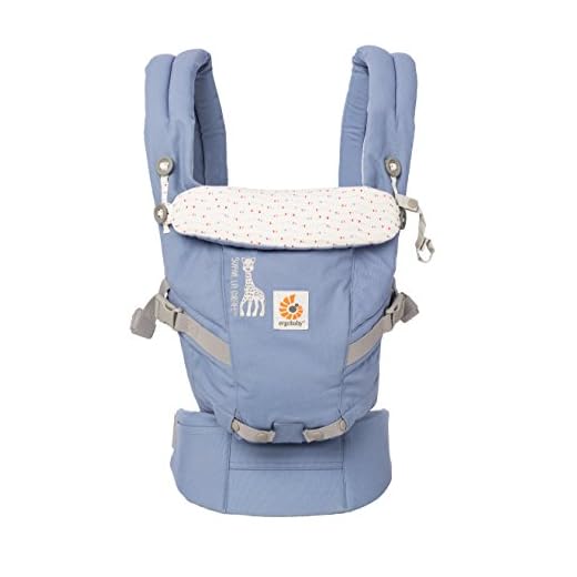 Ergobaby Adapt Ergonomic Multi-Position Baby Carrier (7-45 Pounds), Sofie la Girafe - Festival