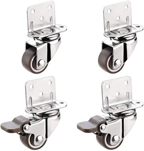Roulette de meuble en caoutchouc X4 avec platine en L pour une rénovation durable