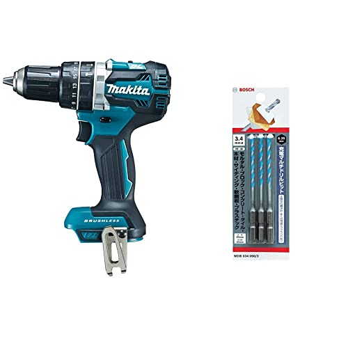 �}�L�^(Makita) HP484DZ �[�d���k���h���� �� �{�̂̂� + BOSCH(�{�b�V��) �[�d�}���`�h�����r�b�g3.4mm�� 3�{�g