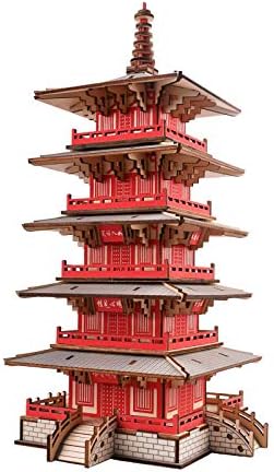 3D Wooden Puzzle,Hanshan Temple Buildings Model,World Famous Architecture Blocks Toy,Age 14+ Assembly Home Decors Adult Craft Kits, DIY Brain Teaser Projects/Challenge for Adults(216 pcs)