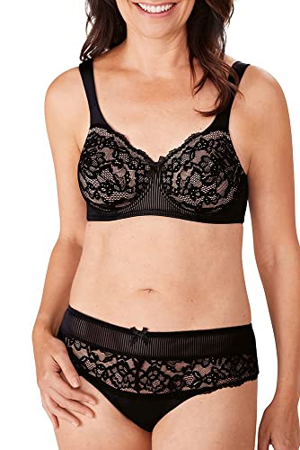 Amoena Kyra Underwire Pocketed Mastectomy Bra Black/Light Nude 32 B #TOP3