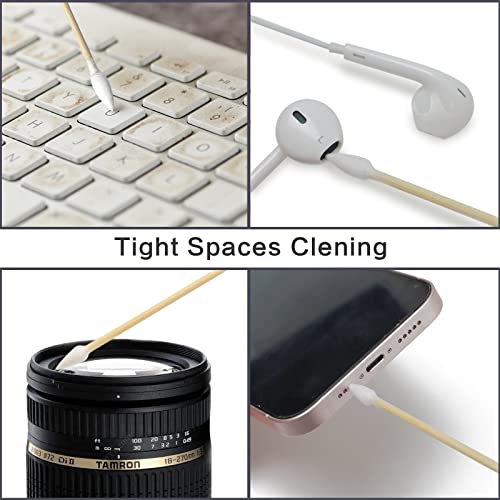 500 pcs 6-inch precision gun cleaning swabs with storage case - lint-free bamboo-handle long cotton swabs for gun cleaning makeup amp electronics