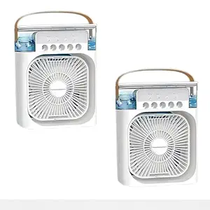 Raptas Mini Cooler with 7 Colors LED Light, 1/2/3 H Timer, 3 Wind Speeds and 3 Spray Modes