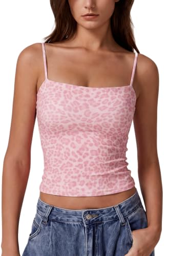 Image of QINSEN Women's Double Lined Basic Tank Top Adjustable Spaghetti Straps Sleeveless Camisole Shirts