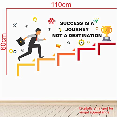 StickMe 'Success is a Journey - Office Inspirational Motivational Quotes Wall Sticker' (Multi Colour, Vinyl - 100cm X 55 cm)-Peel And Stick