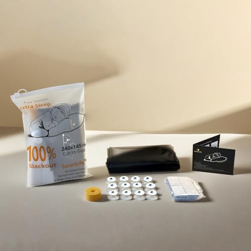 SwartLife Fenster verdunkelung saugnapf, 240 x 145cm verdunklungsfolie für Fenster, für Dachfenster verdunkelung und Sonnenschutz Fenster innen | Tragbare Reise verdunklungsrollo, verdunkelungsfolie