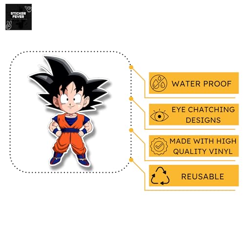 Image of Goku Sticker Pack of 25 Stickers Perfect for Laptops /Mobile /Guitar etc. (Goku)