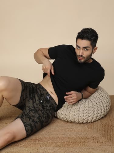 Image of Urban Scottish Men's Pack of 2 Cotton Printed Boxers with Side Pockets