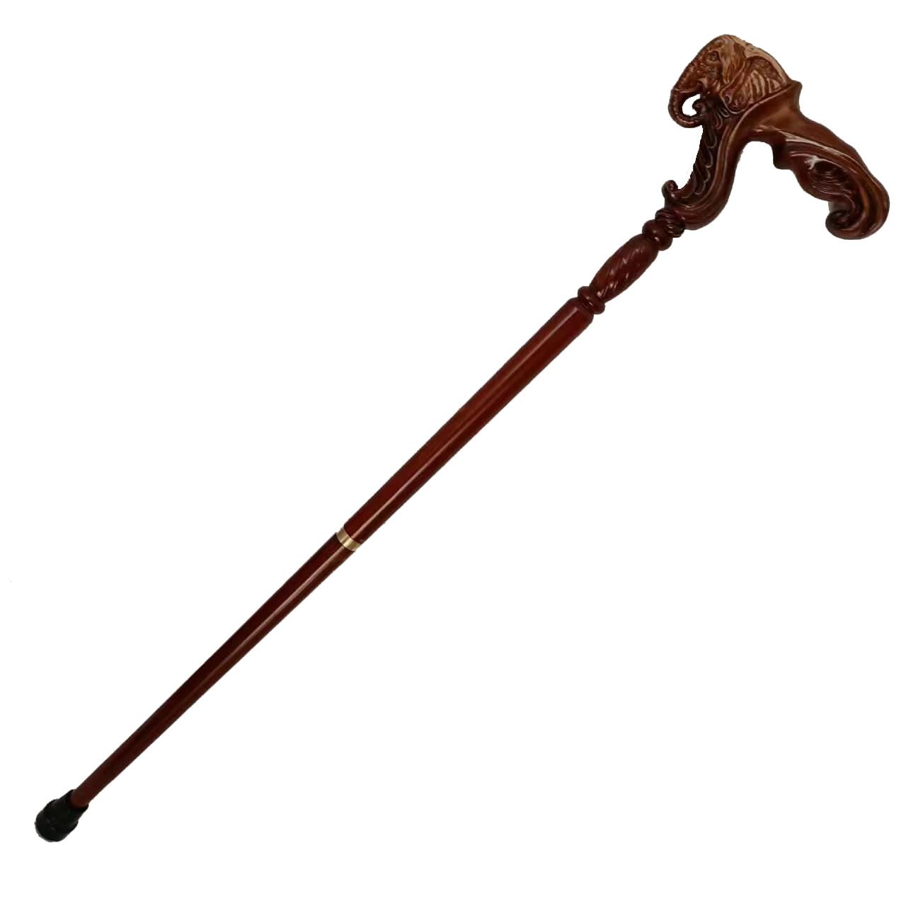 Canne Marche Bois fabriquée Main, Canne sculptée à la Main | Canne marche bois d'animal sculpté ergonomique bois massif naturel haut gamme, convient pour offrir en cadeau