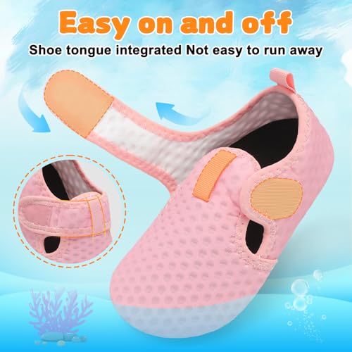 Image of LeIsfIt Kids Water Shoes Girls Boys Quick Dry Aqua Socks Breathable Swim Shoes Non-Slip Barefoot Socks for Beach Surf