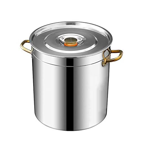 Rostfritt stål Stockpot med lock, stor kastrull, Djup Stock Pot Cater gryta Soup Boiling Pan (10-50L) (Size : 30 * 32cm)