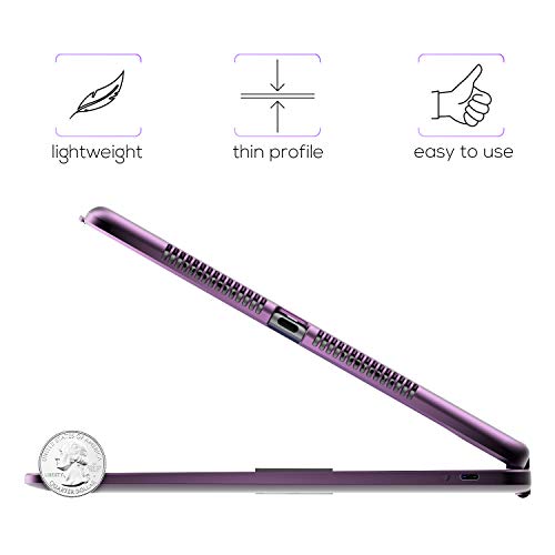 Image of typecase Touch Case with Keyboard for iPad 9th Generation (10.2 inch, 2021), Multi-Touch Trackpad, 10 Color Backlight, 360, Thin & Light - iPad 8th Gen (2020), 7th Gen (2019), Air 3, Pro 10.5 (Violet)