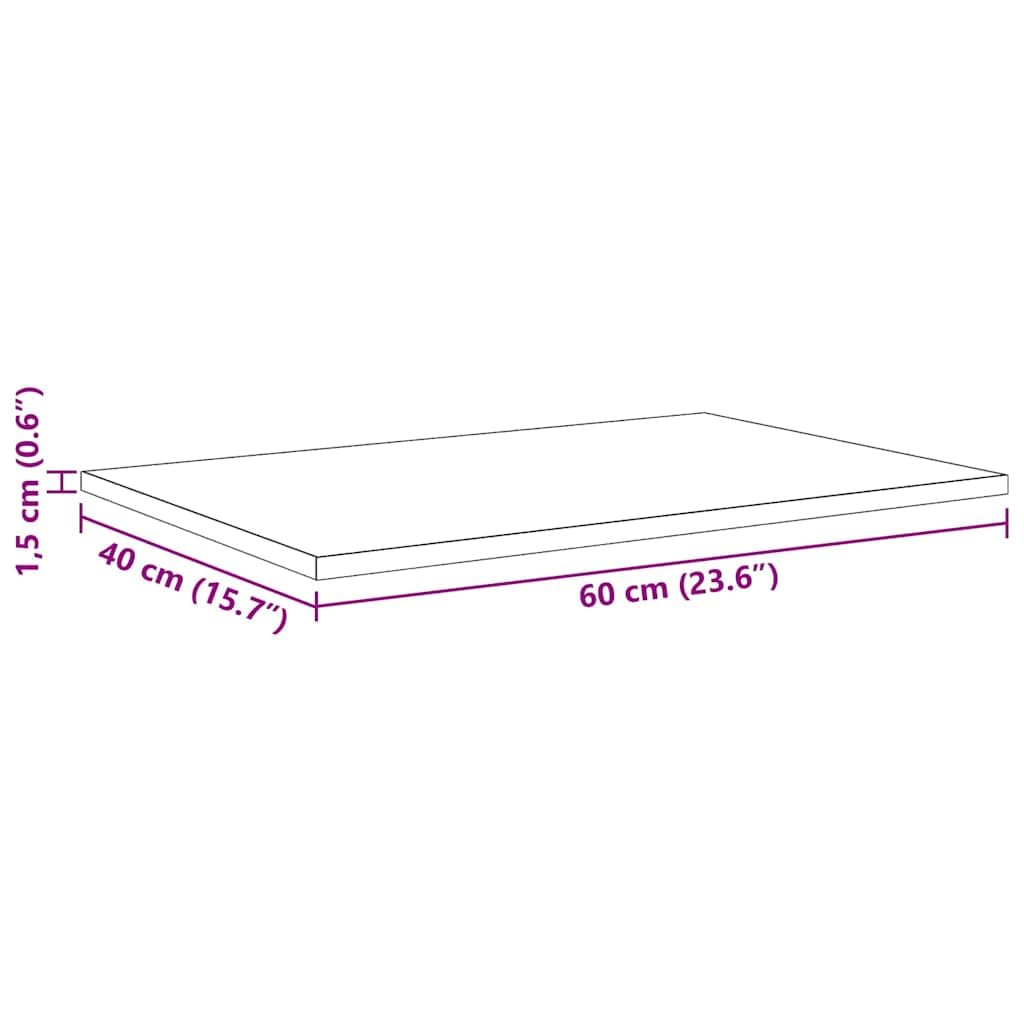 Scaffale in legno marrone, 60 x 40 x 1,5 cm, 4 pezzi, 3 ripiani, per interni, libreria da parete, scaffale da cucina, soggiorno