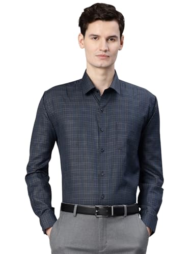 Image of Majestic Man Men's Pure Cotton Slim Fit Checkred Full Sleeve Classic Collar Everyday Formal Shirt