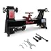 Wood Lathe Machine with 5 Jaw Chuck Set, Wood Lathe Machine, 12 x 18 inch, 550W 3/4HP, 5 Speed Settings 600-2800 RPM Benchtop Leather,with Thickened Tool Rest