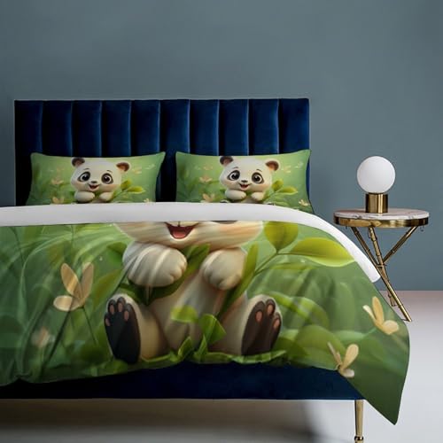 Parure de lit enfant panda impression 3D haute définition durable - 6