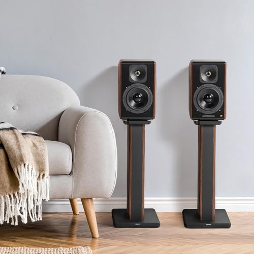Edifier S2000MKIII Floor Speakers Stands, Heavy Duty 25.7 Inch Hollowed Speaker Supports, Floorstanding Wood Grain Audio Stand for Home Theater, Easy Assembly - Brown (Pair) - Image 6