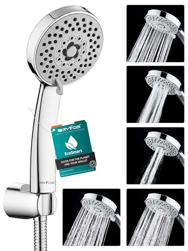 Image of India's 1st Lifetime Support Brand, R3020HS, ABS, 4-INCH, Hand Shower | 5-Function Handheld Shower with SS-304 Grade 1.5 Mtr Flexible Hose Pipe & Wall Hook | Handheld Shower For Bath | Chrome