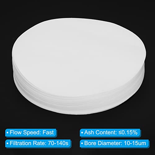 Image of PATIKIL 100Pcs 15cm Qualitative Filter Paper Circles, Fast Speed Round Laboratory Filter Paper Chemical Industrial Oil Testing Funnel Filter Paper