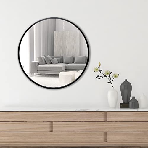 Frameworks 20" Deluxe Contemporary Black Circular Aluminum Mirror #TOP3