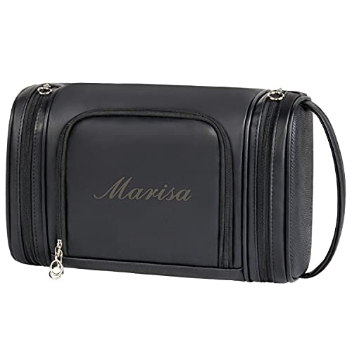 Personalized Name Cosmetic Bag Toiletry Bags for Traveling Mens Toiletry Bag Shaving Kit for Men Travel Size Toiletries for Women Dopp Kit Small Gym Bag for Women Pu Leather Bag Toiletry Bags