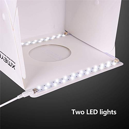 Mini Tragbares Fotostudio Schießzelt, JHS-TECH Kleine faltbare LED Lichtbox Softbox Kit mit 6 Farben Backdrops für… – Bild 6
