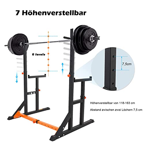 Langhantelständer von ISE – Höheneinstellbares Squat-Rack für das Heimtraining