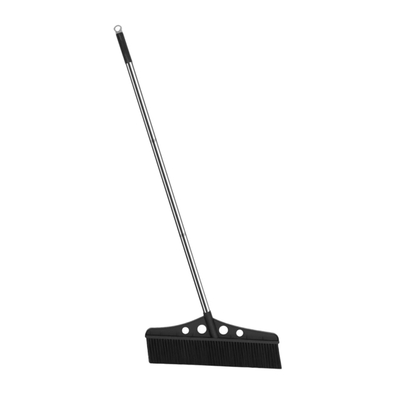 IMIKEYA Scopa da Esterno Pesante con Manico Ergonomico in Metallo Inossidabile e Setole in Nailon, Impugnatura Comoda, per Aree Verdi e Terrazze