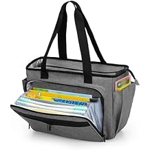 Trunab Teacher Laptop Tote Bag with Expanding File Folder Pocket, Nurse Utility Tote Bag for Women, Office Laptop Briefcase for Work, College, Nursing