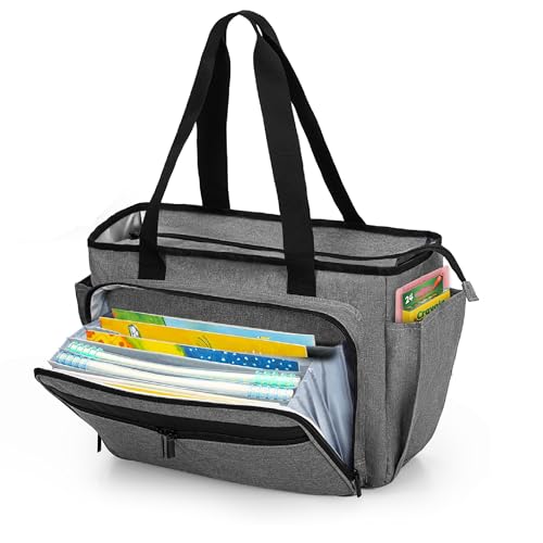 Trunab Teacher Laptop Tote Bag with Expanding File Folder Pocket, Nurse Utility Tote Bag for Women, Office Laptop Briefcase for Work, College, Nursing