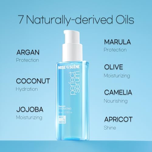 Image of Mise En Scene Perfect Hydrating Serum for Hair Moisturizing - Low Porosity Hair Products with Argan Oils, Lightweight Hair Oil for Fine Hair, Hydrating with Citrus Scent, 2.70 fl. Oz