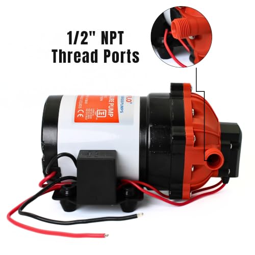 Image of SEAFLO 53-Series DC Diaphragm Water Pump - 7.0 GPM, 60 PSI, 12V | Heavy-Duty, Self-Priming, Bypass with Pressure Switch, Continuous Duty, 4-Year Warranty