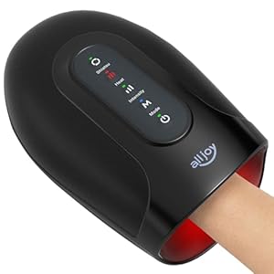 ALLJOY Roller Kneading Hand Massager for Arthritis and Carpal Tunnel Relief, Rechargeable Shiatsu Massage Machine with Heat, for Finger Numbness, Ideal Christmas Gifts for Women Men Parents