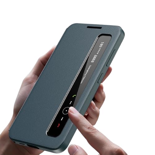 Image of Galaxy S26 Ultra Series Intelligent View Side Window Flip Case Compatible with Galaxy S26 Ultra Smart Window Display Case (Green, Sumsung Galaxy S26 Ultra 5G)