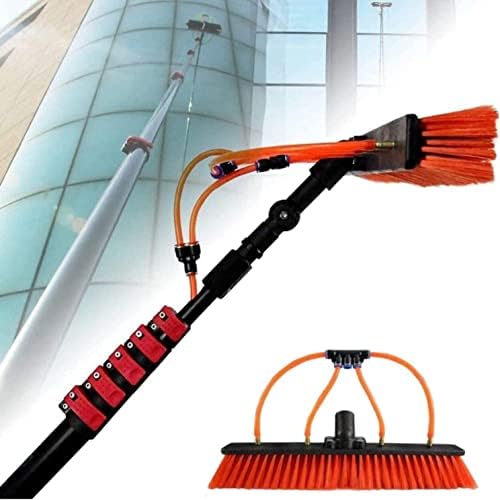 Telescopic Glass Cleaning Brush，Water Fed Pole Kit 3.6-11M Window Cleaning Pole Window Cleaning Brush Equipment Window Cleaner Kit Water/Hose Fed Pole Cleaning Photovolta