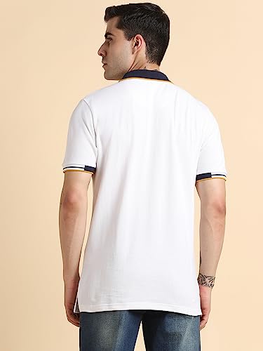 Image of Dennis Lingo Men's Regular Fit Cotton Polo Neck Solid T-Shirt