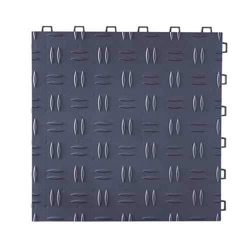 VEVOR Garage Tiles Interlocking, 12 x 12 x 0.53 inch 50 Pack Garage Floor Covering Tiles, Non-Slip Double-Sided Texture Garage Flooring Tiles, for Garages, Basements, Repair Shops, Graphite Gray by VEVOR - Image 9